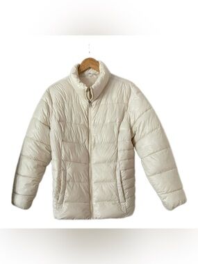 Time and Tru Women’s Cream Quilted Puffer Jacket - L